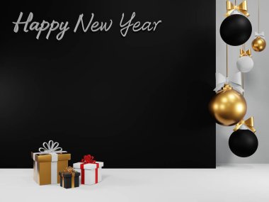 3D sunum - 3D Mutlu Yıllar, Mutlu Yeni Yıl 2021, Parti afiş şablonu, Tatil, poster, başlık, web sitesi, bayram yeni yıl konsepti.