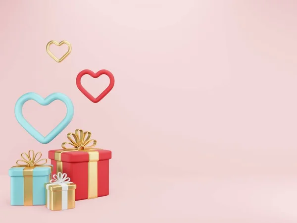 Valentinstag Hintergrund Mit Herzen Auf Rot Happy Valentine Day Liebe — Stockfoto