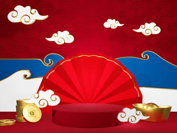 Κινεζικό Νέο Έτος Banner Ευτυχισμένο Νέο Έτος Κινεζική Σεληνιακή Έννοια — Φωτογραφία Αρχείου