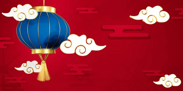 Chiński Nowy Rok Baner Szczęśliwego Nowego Roku Chiński Księżyc Koncepcja — Zdjęcie stockowe