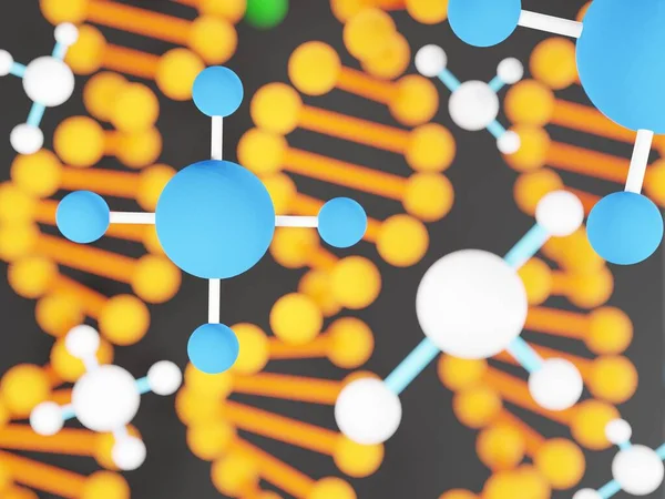 Imagem Dos Desenhos Animados Moléculas Pequenas Adn Ácido Deoxyribonucleic Equipamento — Fotografia de Stock