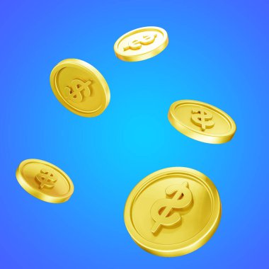 Para yığınının 3 boyutlu görüntüsü. Para tasarrufu finansal amaç kavramı.