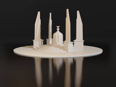 Bangkok, Tayland 'daki 3D Demokrasi Anıtı. Demokrasi Anıtı bir anayasa anıtıdır (Anusawari Prahathipatai) - 3D canlandırma