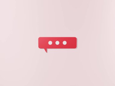 Sosyal medya mesajları sembolü, sosyal medya bildirimi, simge - 3B İllüstrasyon