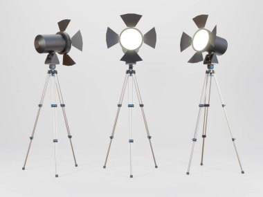 3B spot ışığı beyaz arkaplanı izole et - 3B görüntüle