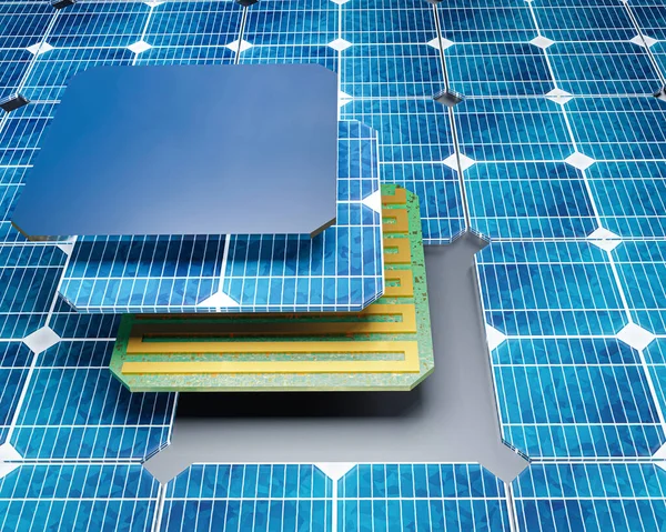 Bir Güneş Panelinin Parçalarını Gösteren Grafik Mavi Güneş Enerjisi Fotovoltaik — Stok fotoğraf