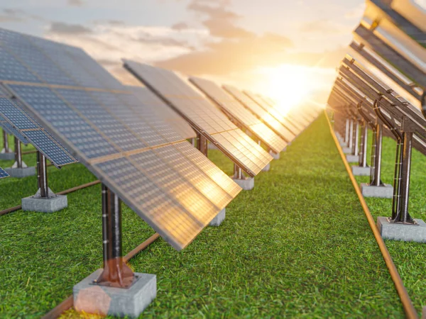 Paneles Solares Célula Solar Aíslan Fondo Blanco Energía Solar Azul — Foto de Stock