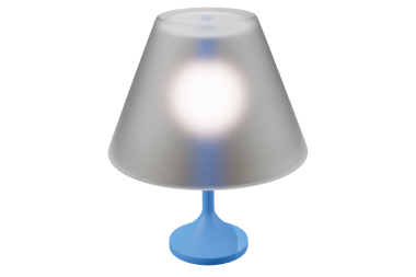 Aydınlatılmış Gölgeli Mavi Masa Lambası