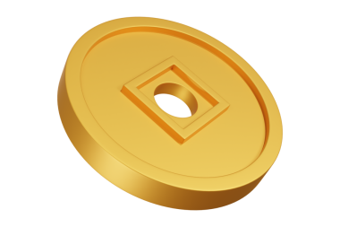 Altın Çin Para İllüstrasyonu