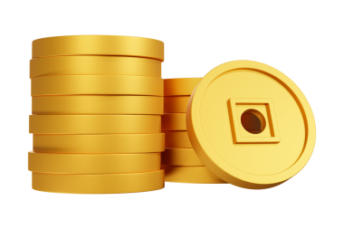 Altın Çin Sikkeleri Yığını