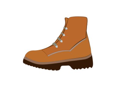 Kışlık kahverengi çizme beyazda izole edilmiş.