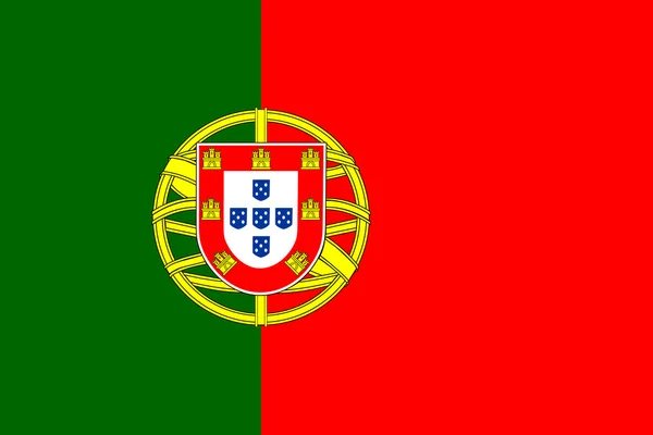 Portugal flag with standard proportion and color mode RGB — Stock Vector