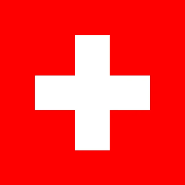 標準的な割合と色のモード Rgb でスイス連邦共和国の旗 — ストックベクタ