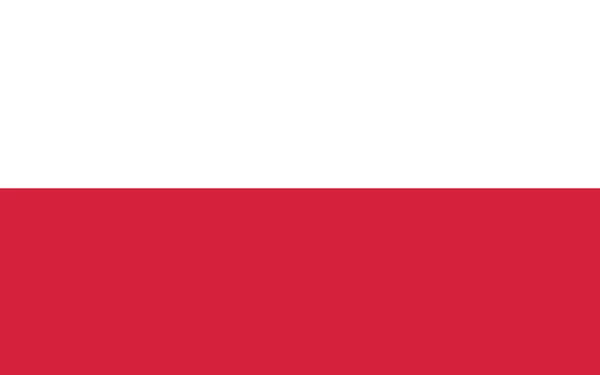 Polska flaga standardowych proporcji i kolor tryb Rgb — Wektor stockowy