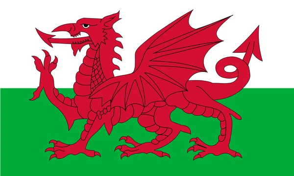 Rgb-färgläge i Wales flagga i standard proportion — Stock vektor