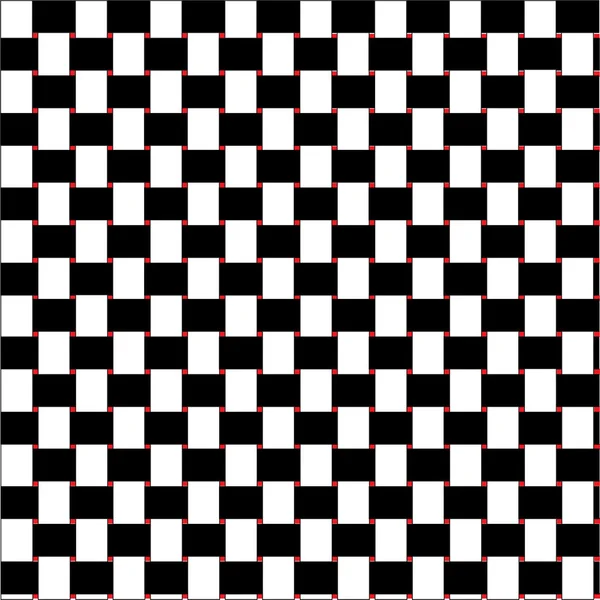 Черно-белый плетеный фон с красным пунктиром — стоковый вектор