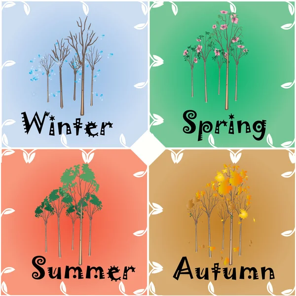 4 Seasons Change — Stock Vector