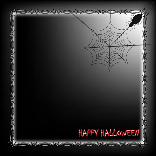 Happy Halloween frame with spider — Stock Vector