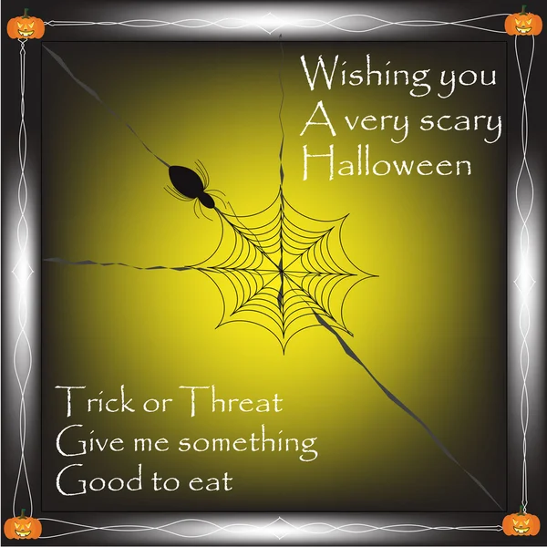 Happy Halloween quotes with spider and pumpkin — Stock Vector