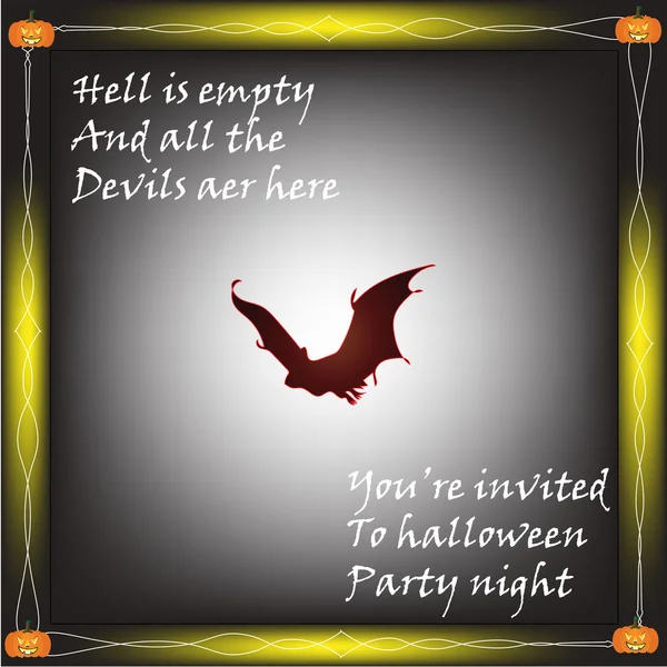 Happy Halloween quotes with bat and pumpkin — Stock Vector