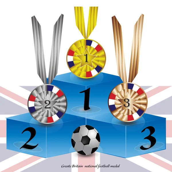 Τρίβουμε τη Βρετανία πρωτάθλημα ποδοσφαίρου μετάλλιο — Διανυσματικό Αρχείο