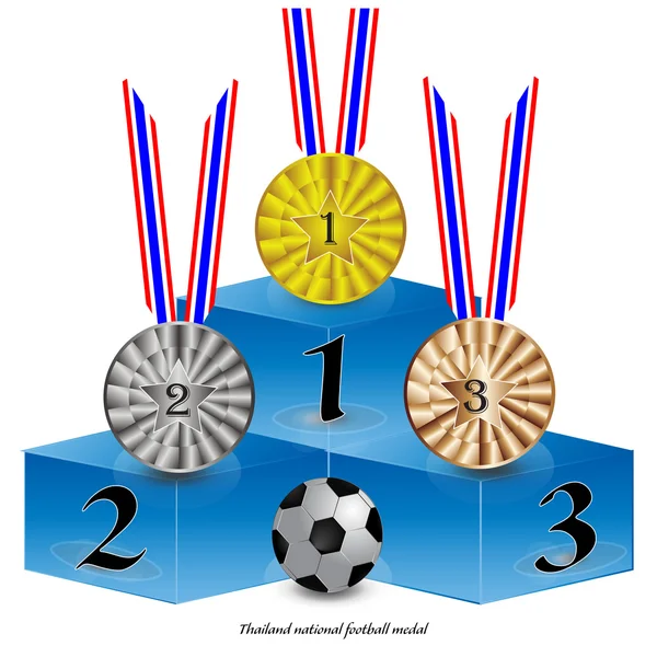 タイ国民のフットボール リーグ メダル — ストックベクタ