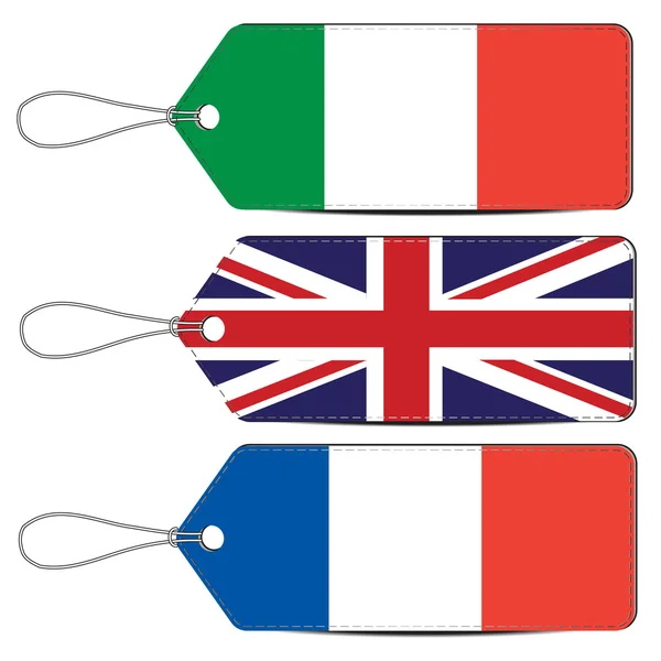 Lable fabriqué en Italie Angleterre et France — Image vectorielle