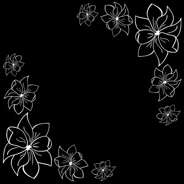 Flowers on black background — Stock Vector