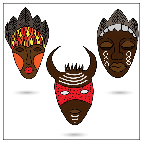 Afrikanische Masken — Stockvektor