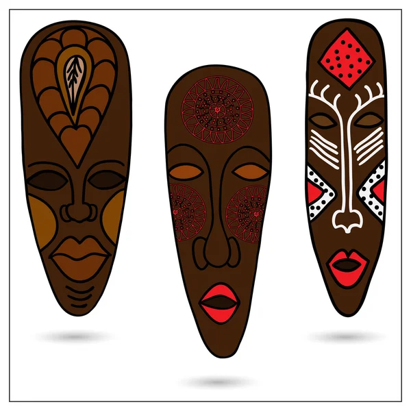 African Masks — Stock Vector