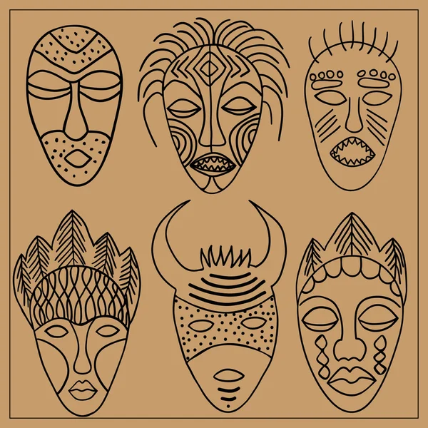 Máscaras africanas — Archivo Imágenes Vectoriales