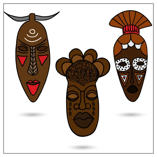 Afrikanische Masken — Stockvektor