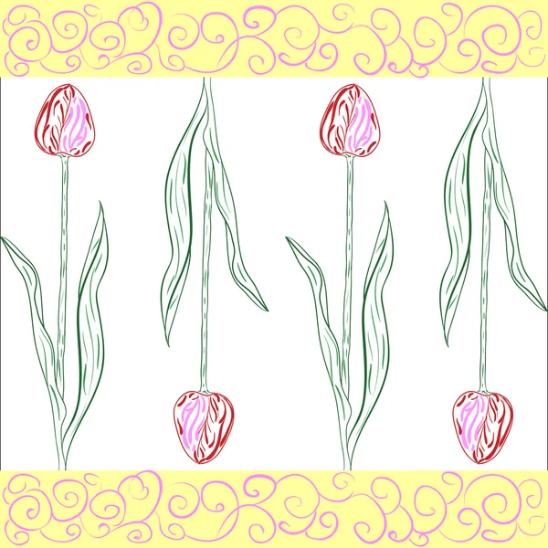 Шаблон с тюльпанами — стоковый вектор
