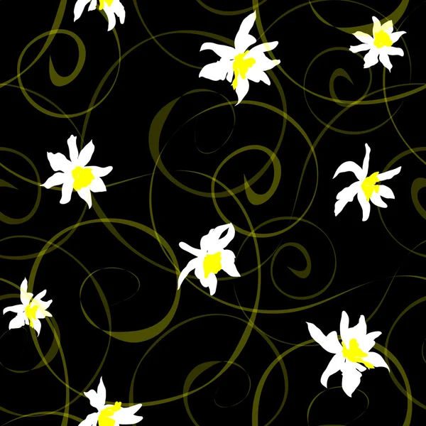 Seamless background with daffodils Stock Vector