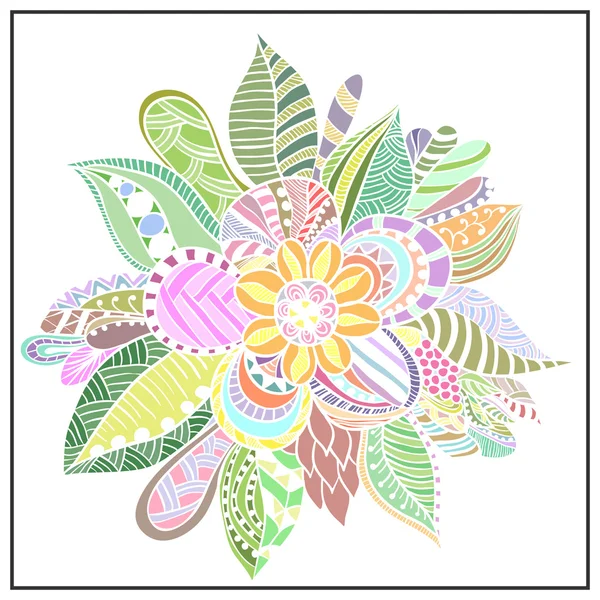 Abstract flower in the style of Doodle. — Stock Vector