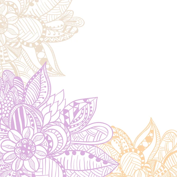 Frame decorated abstract flowers in Doodle style.