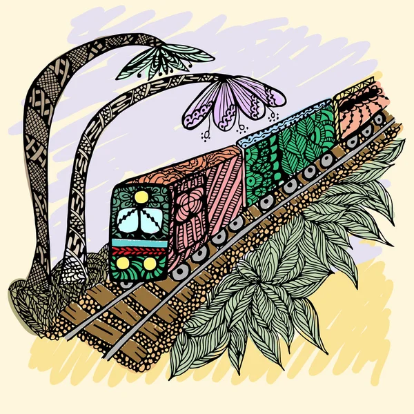 Treno doodle — Vettoriale Stock