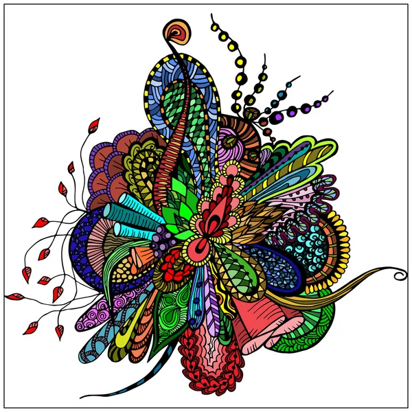 Flor abstrata no estilo de Doodle . —  Vetores de Stock