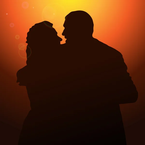 Couples de silhouette — Image vectorielle
