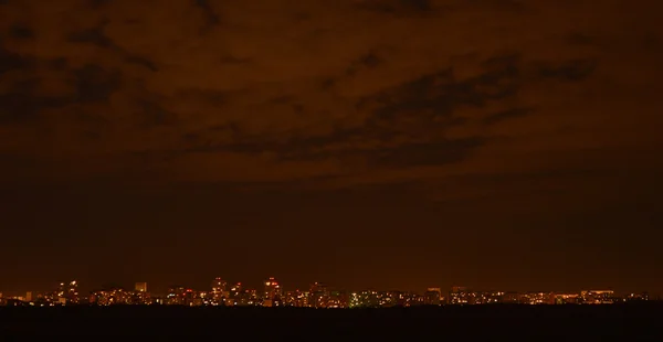 Night city on the horizon — Stock Photo, Image