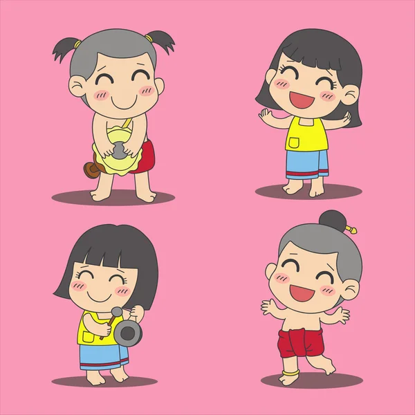 Thai kids — Stock Vector