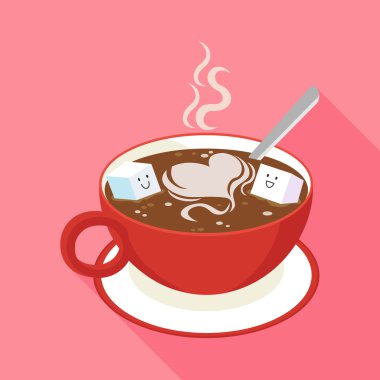 Sıcak kahve kırmızı Kupası