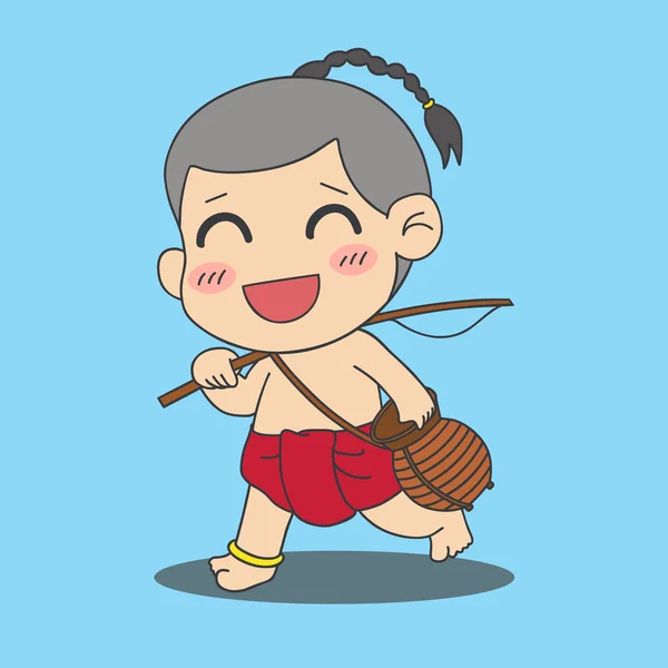 Boy with fishing rod — Stock Vector