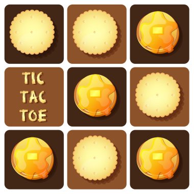 Tic-Tac-Toe of cracker and pancake clipart