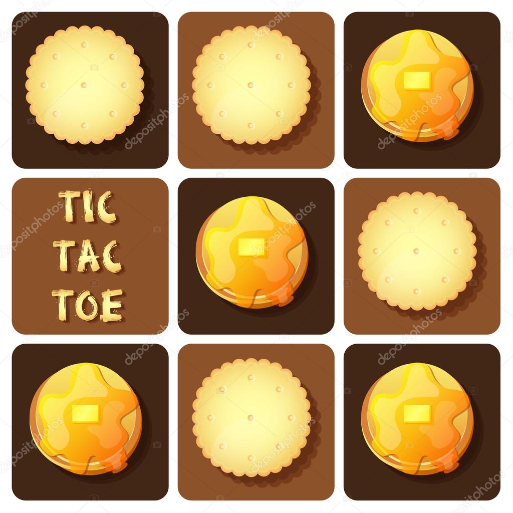 Tic-Tac-Toe of cracker and pancake