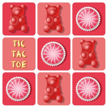 Tic Tac Toe Çilekli pasta top ve jöle sakızlı