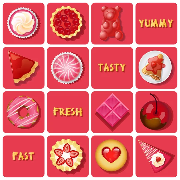 甜点和烘焙的例证 — 图库矢量图片