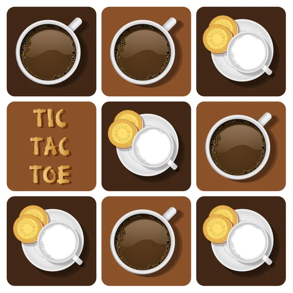 Tic-Tac-Toe de leche y chocolate — Archivo Imágenes Vectoriales