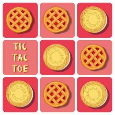 Tic Tac Toe çerez ve Çilekli pasta