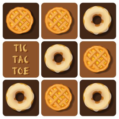 Tic Tac Toe çörek ve ananas pasta